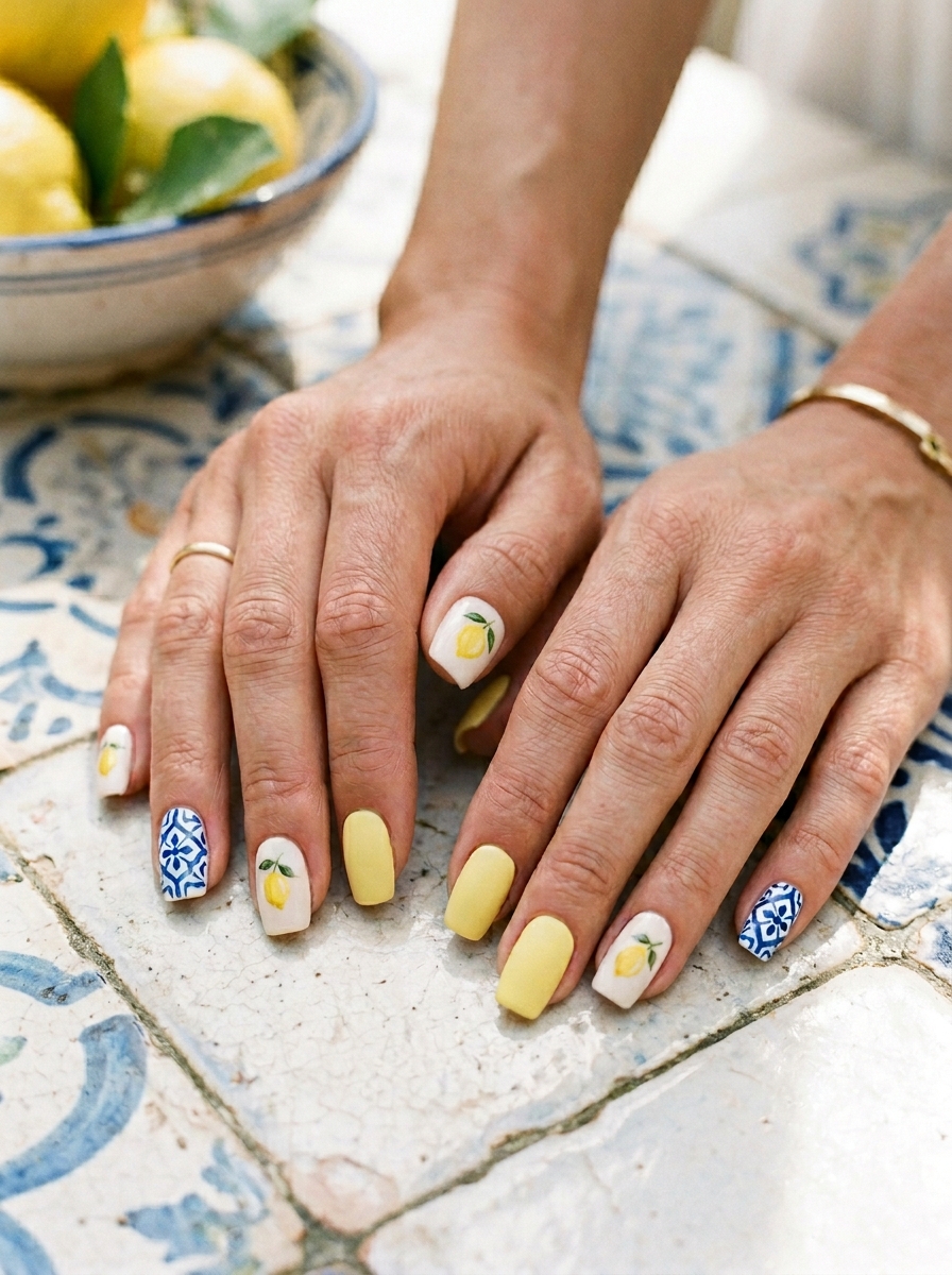 Lemon Tile Nails